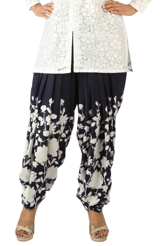 Blue Floral Print Patiala Salwar DVSR0005