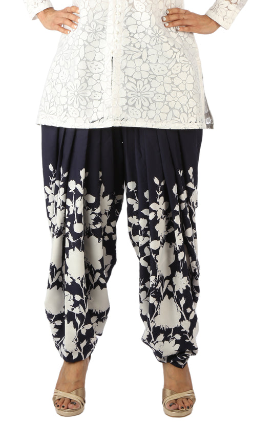 Blue Floral Print Patiala Salwar DVSR0005