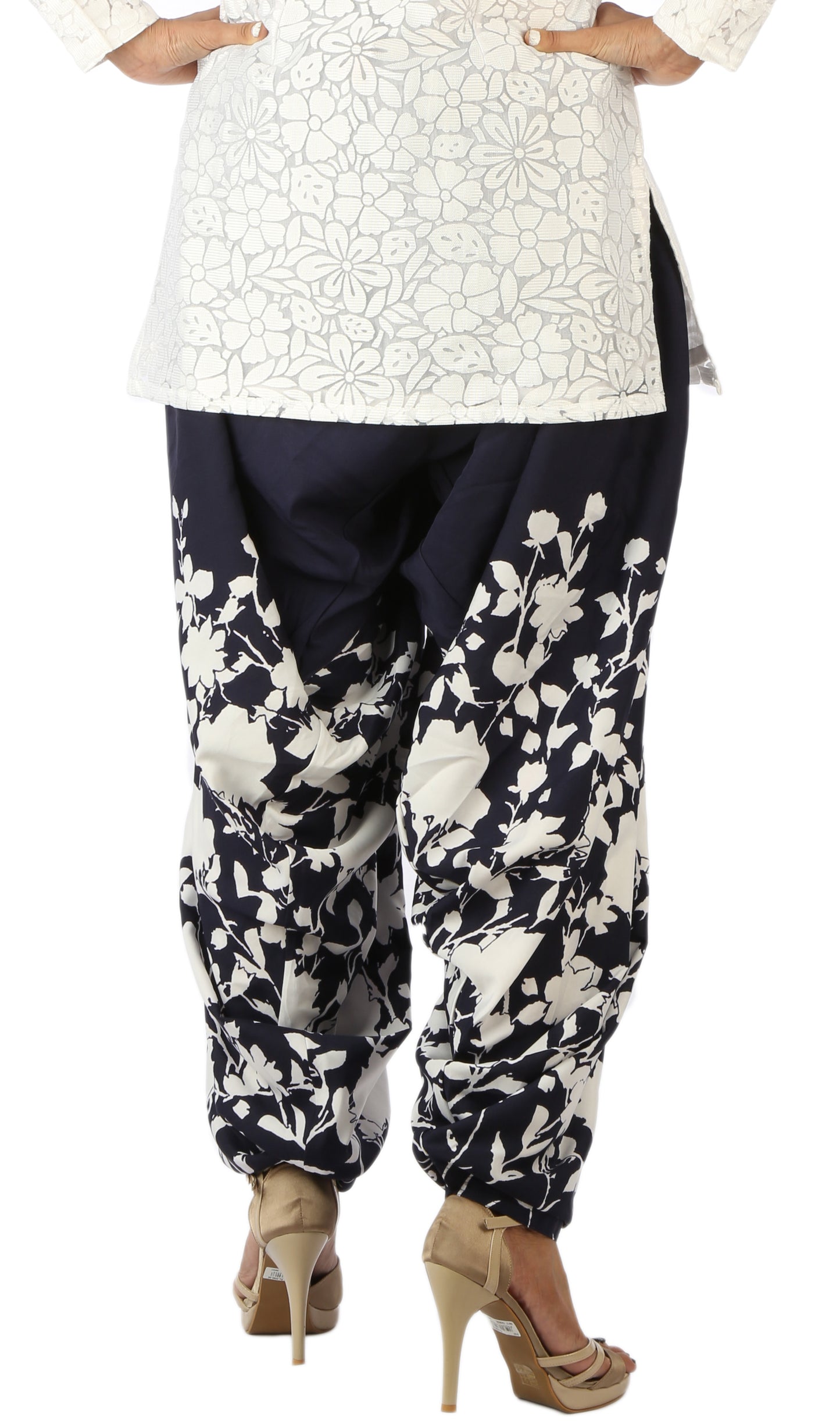 Blue Floral Print Patiala Salwar DVSR0005