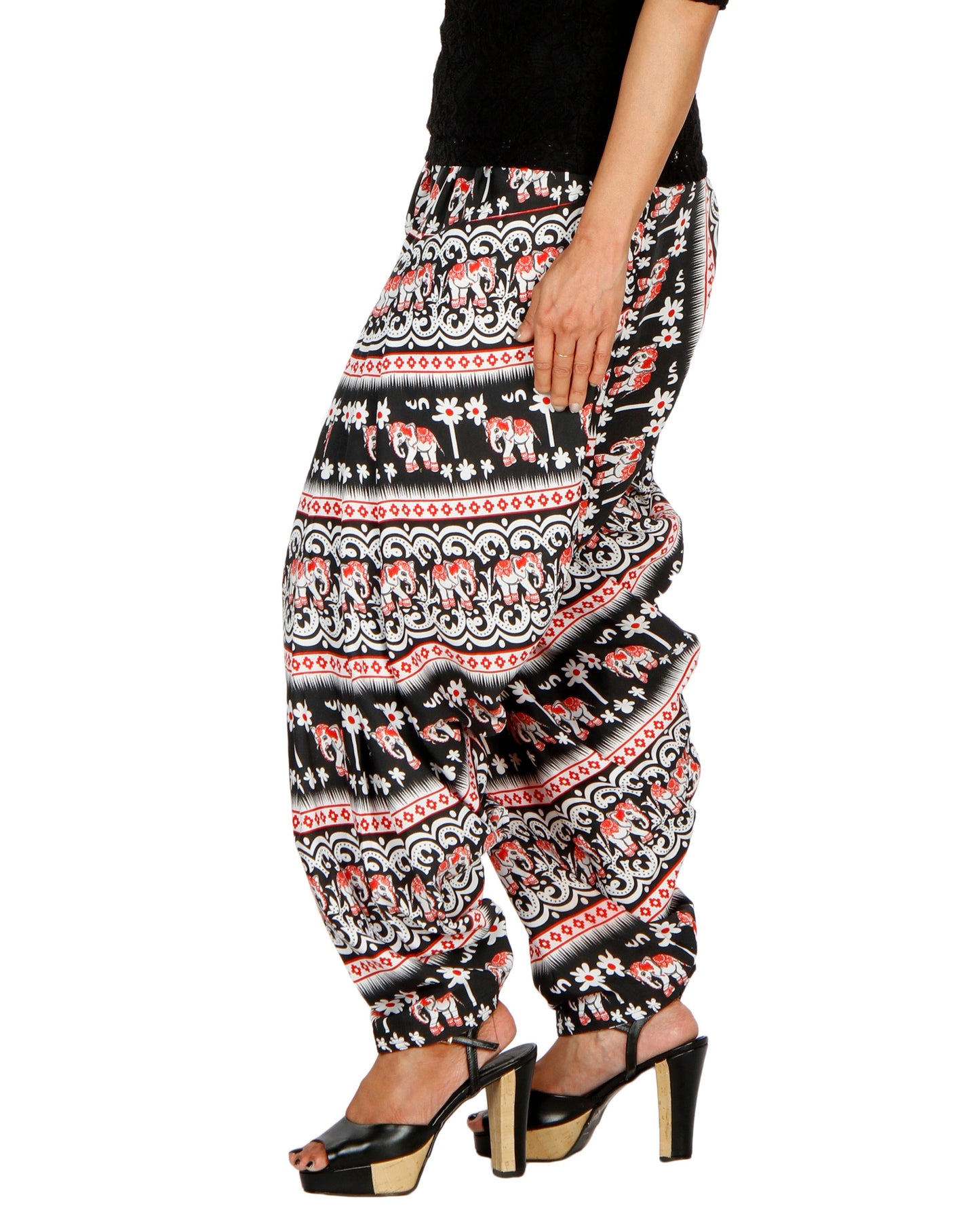 DeeVineeTi Women's Blended Crepe Multicolor Printed FreeSize Patiala Salwar DVSR0012 Left