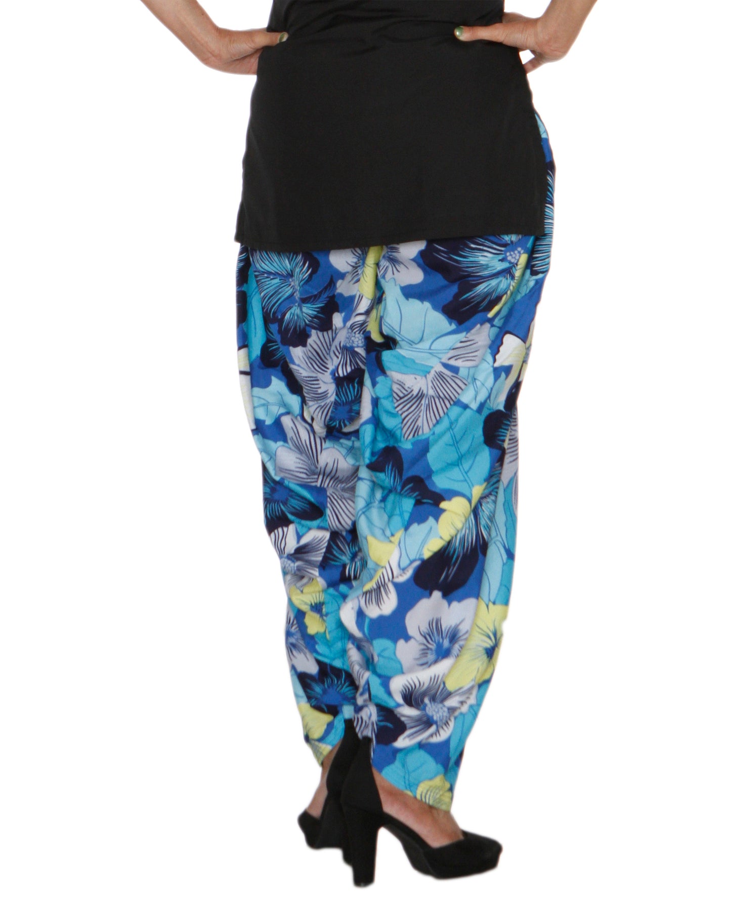 DeeVineeTi Women's Crepe Multicolor Floral Printed FreeSize Patiala Salwar DVSR0023 Back