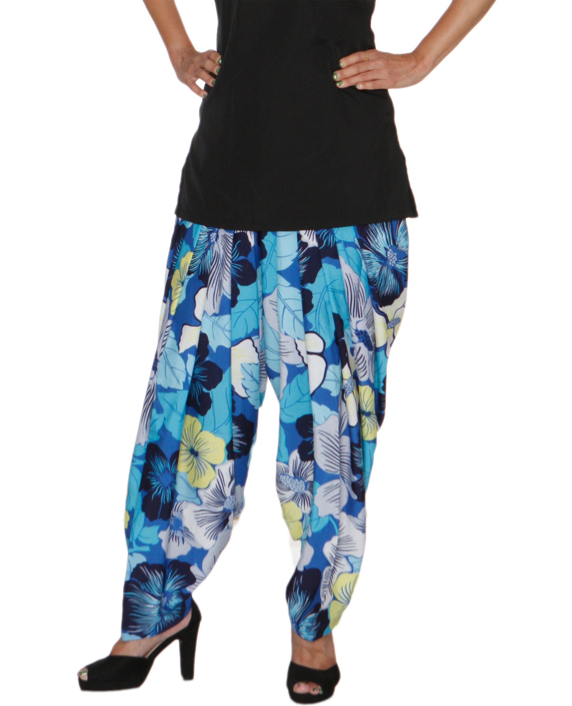 DeeVineeTi Women's Crepe Multicolor Floral Printed FreeSize Patiala Salwar DVSR0023 Front