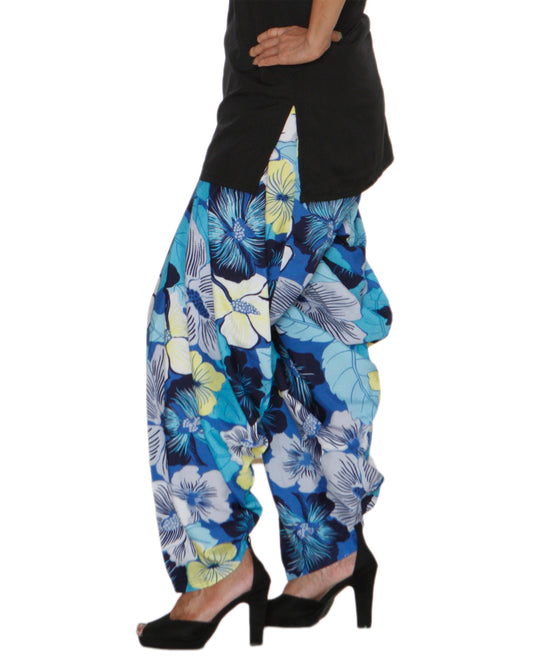 DeeVineeTi Women's Crepe Multicolor Floral Printed FreeSize Patiala Salwar DVSR0023 Left