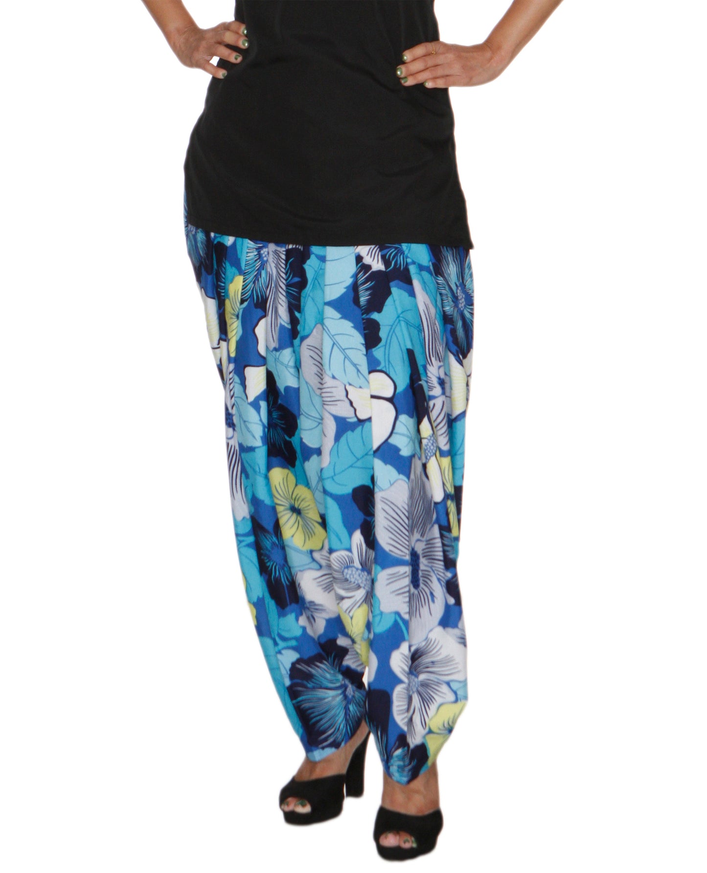 DeeVineeTi Women's Crepe Multicolor Floral Printed FreeSize Patiala Salwar DVSR0023