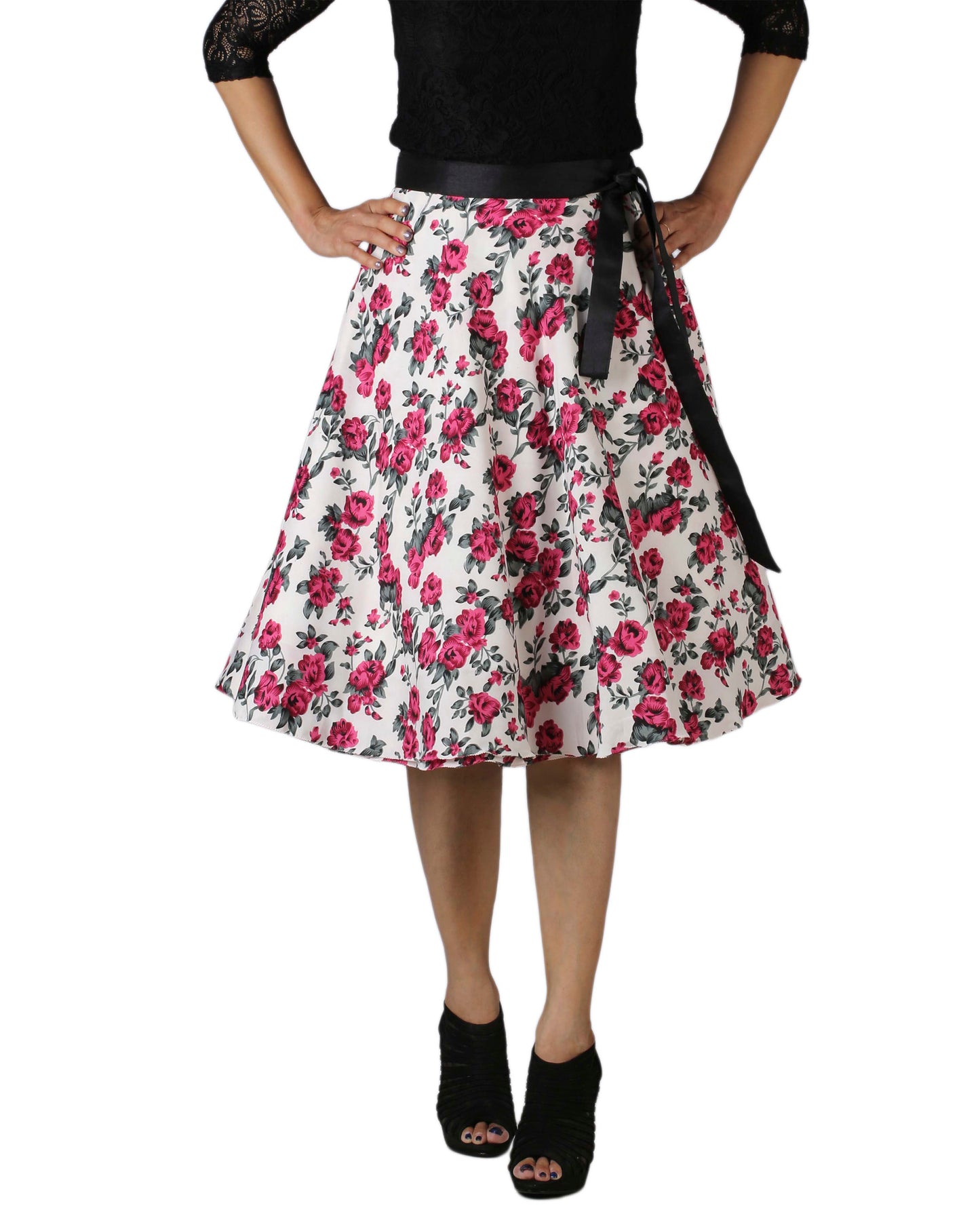 Floral Midi Wrap Around Skirt WA000176