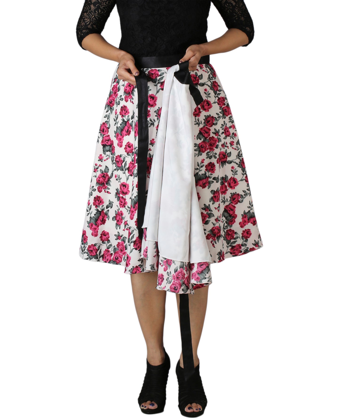Floral Midi Wrap Around Skirt WA000176