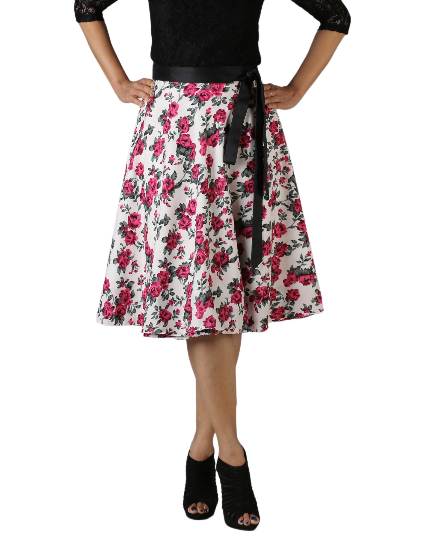 Floral Midi Wrap Around Skirt WA000176