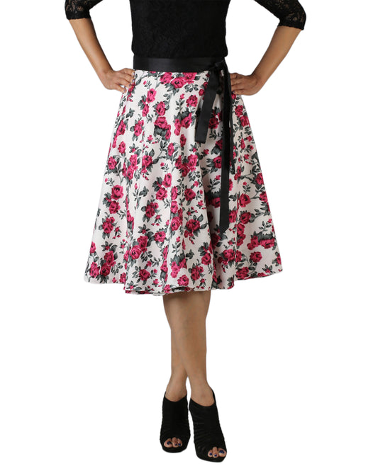 Floral Midi Wrap Around Skirt WA000176
