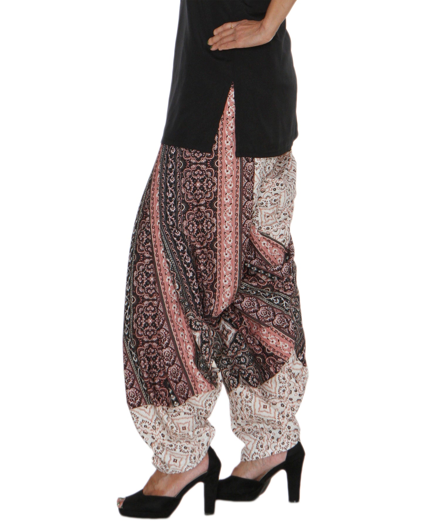 DeeVineeTi Women's Crepe Multicolor Printed FreeSize Patiala Salwar DVSR0022 Left