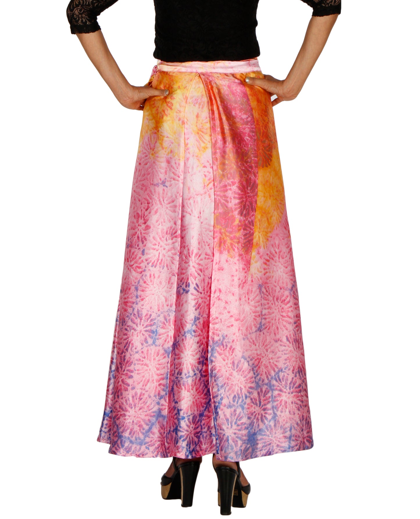 Pink A-Line Printed Wrap Skirt Free Size WA000203