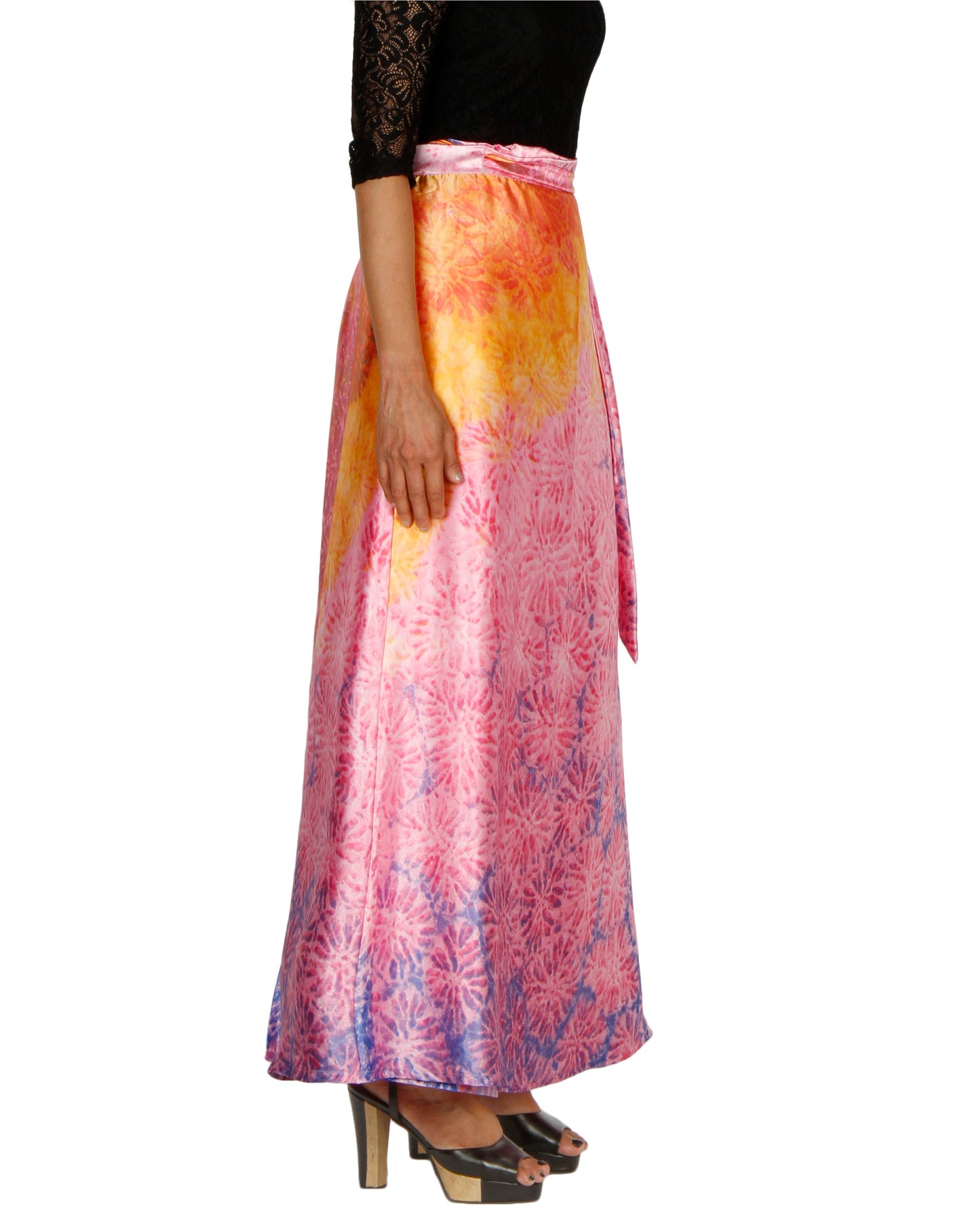 Pink A-Line Printed Wrap Skirt Free Size WA000203