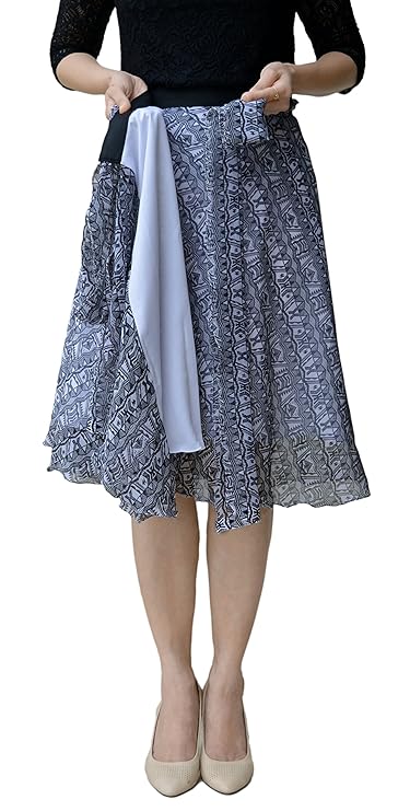 White Printed Chiffon Wrap Skirt Free Size WA000091