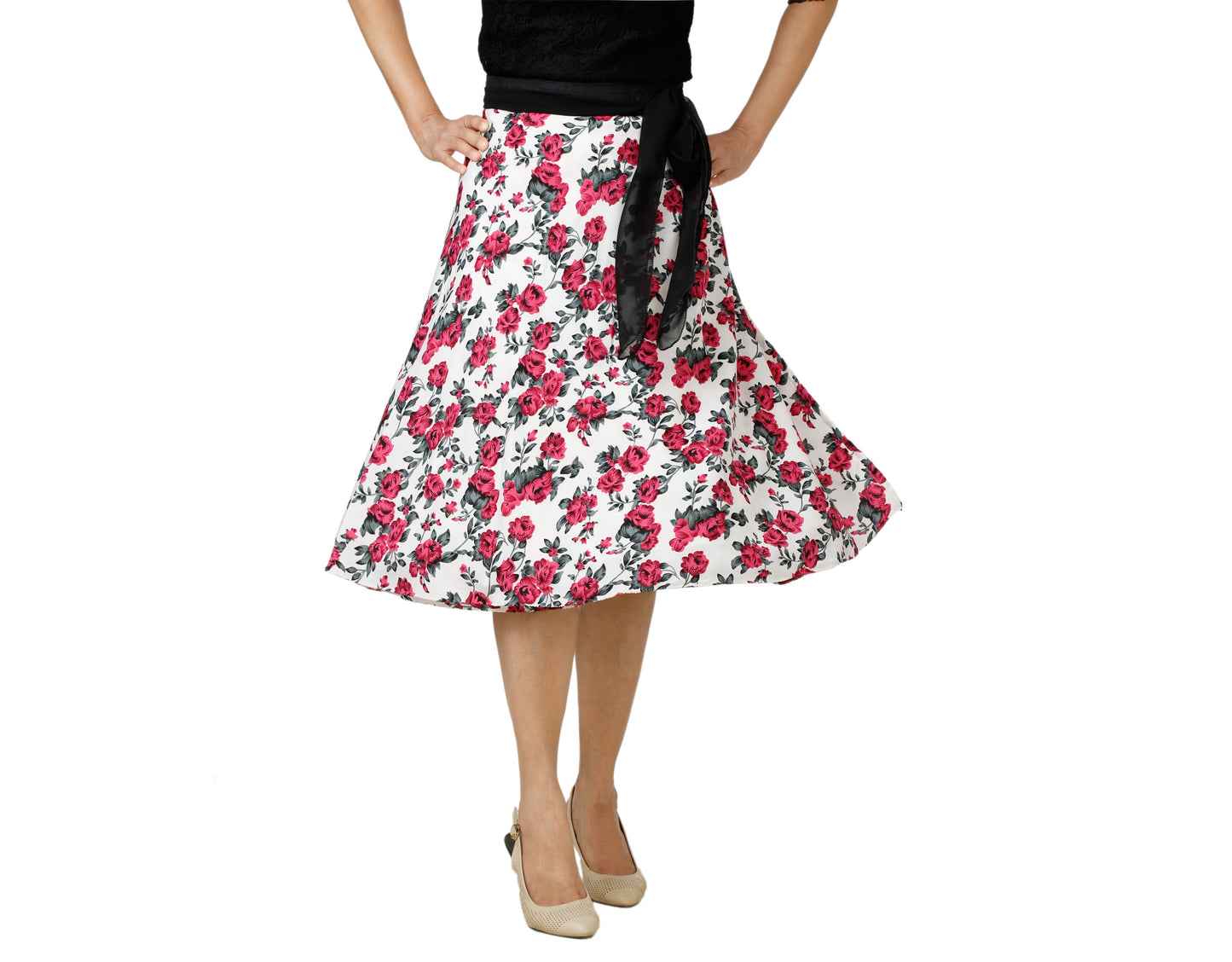 Multicolor Floral Wrap Skirt WA000134