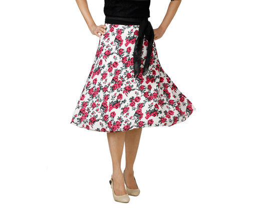 Multicolor Floral Wrap Skirt WA000134