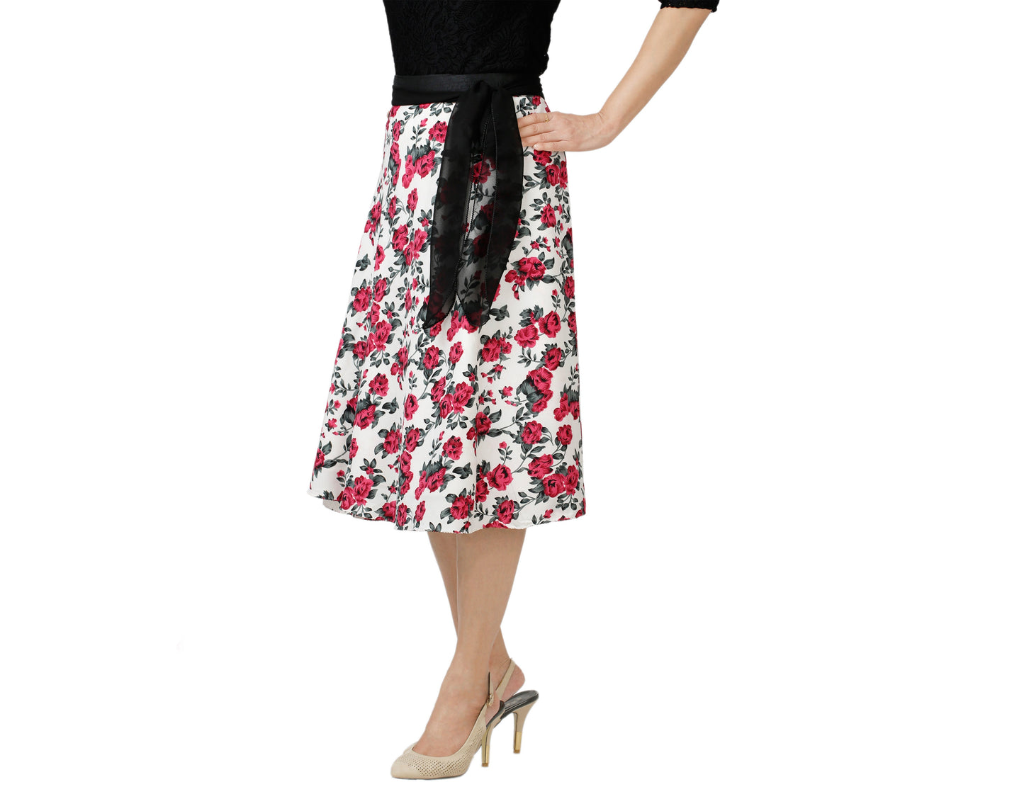 Multicolor Floral Wrap Skirt WA000134