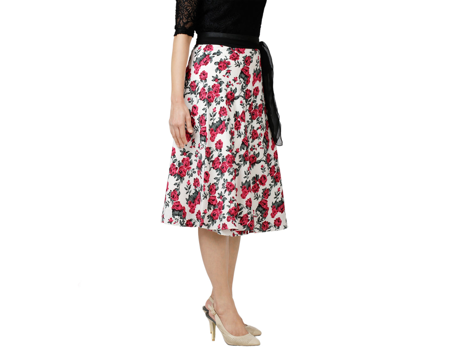 Multicolor Floral Wrap Skirt WA000134