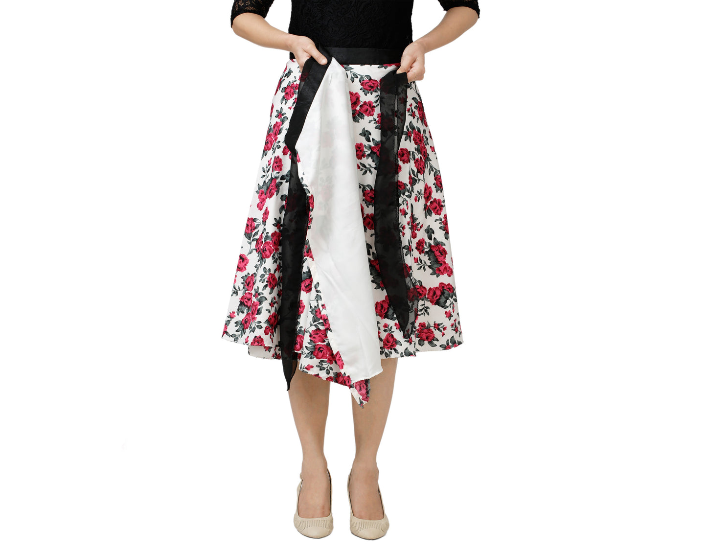 Multicolor Floral Wrap Skirt WA000134