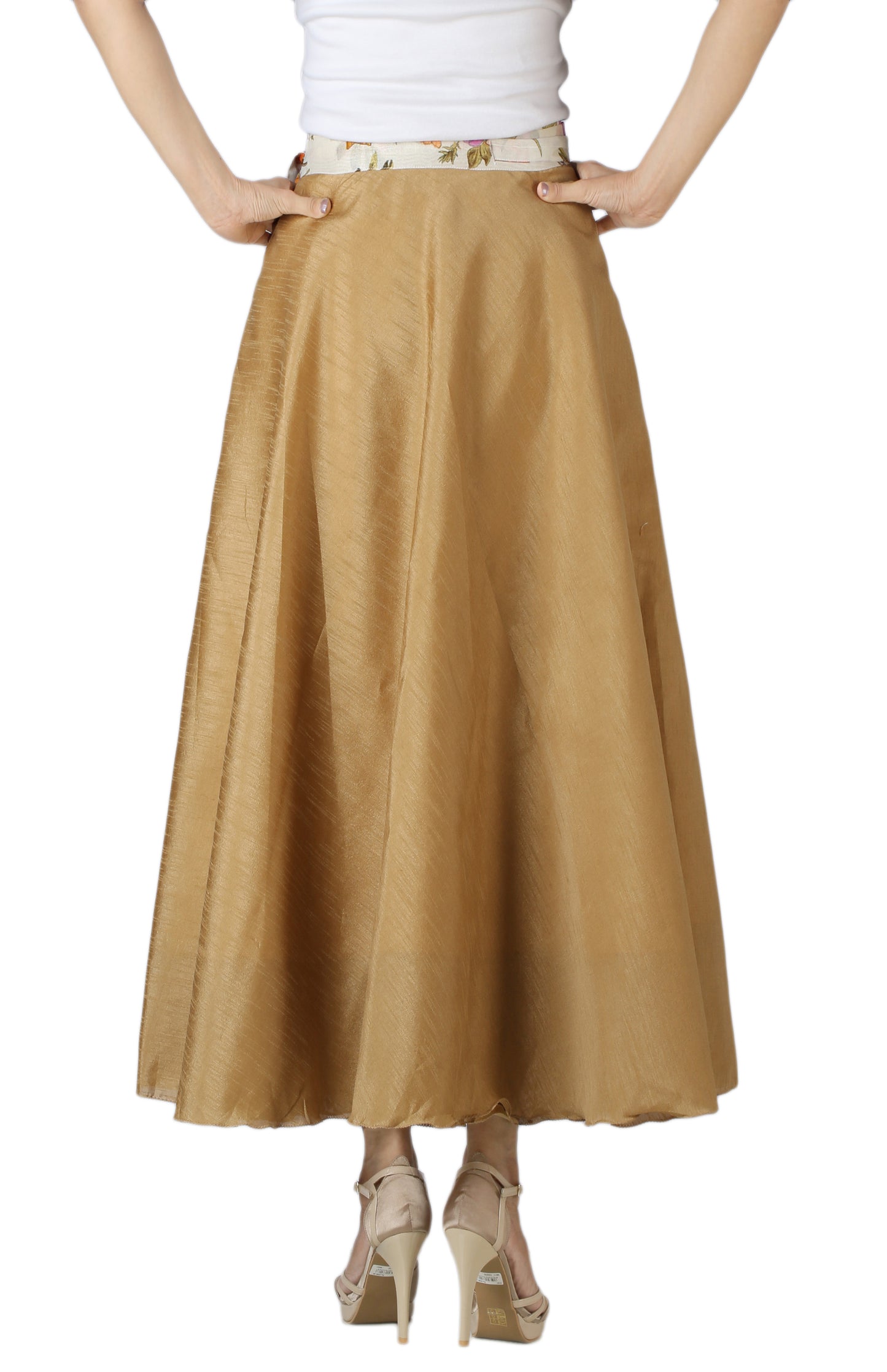 Silk Flared Midi Wrap Skirt Free Size WA000178