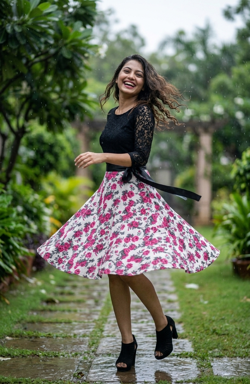 Multicolor Floral Wrap Skirt WA000134